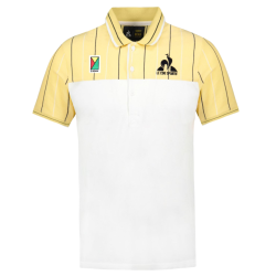 Men's Polo T-shirt Le Coq Sportif Collectors Box Clay 83 - new optical white/jaune champ