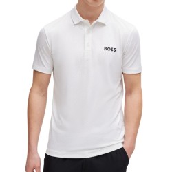 Men's Polo T-shirt BOSS Paddytech Degrad_-Jacquard Polo Shirt - white