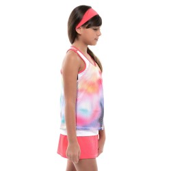 Girls' T-shirt Lucky in Love Techno Tropic Ombre Net Crop Tank Girls - punch