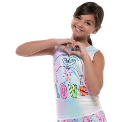 Girls' T-shirt Lucky in Love Novelty Print Animoji Love Tie Back Tank Girls - multicolor