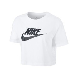 Women's T-shirt Nike Sportswear Essential Crop Icon W - white/black