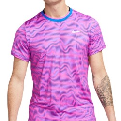 Men's T-shirt Nike Court Advantage Tennis Top - playful pink/light photo blue/white
