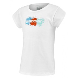 Girls' T-shirt Babolat Exercise Cotton Tee Girl - white