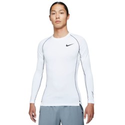 Men’s compression clothing Nike Pro Dri-Fit Tight Top LS M - white/black/black