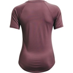 Women's T-shirt Under Armour Women's UA Rush HeatGear Mesh Short Sleeve - ash plum/metallic silver