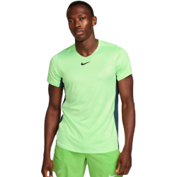 Men's T-shirt Nike Court Dri-Fit Advantage Printed Tennis Top - lime blast/deep jungle/black
