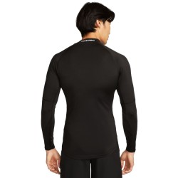 Men’s compression clothing Nike Pro Dri-FIT Fitness Mock-Neck Long-Sleeve - black/white