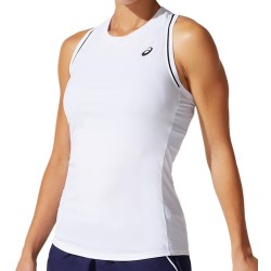 Women's top Asics Court W Piping Tank - brilliant white