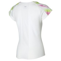 Women's T-shirt Mizuno Printed Tee - white/fuchsia