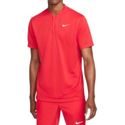 Men's Polo T-shirt Nike Men's Court Dri-Fit Blade Solid Polo - university red/white