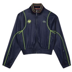 Women's jumper Lacoste Sport Roland Garros Edition Post-Match Cropped Jacket - navy blue
