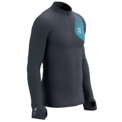 Men’s compression clothing Compressport Winter Trail Postural Long Sleeve Top - magnet/hawaiian ocean