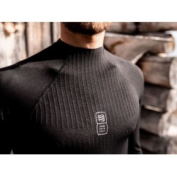 Men’s compression clothing Compressport 3D Thermo 110g LS Tshirt - black