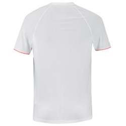 Men's T-shirt Babolat Strike Crew Neck T-Shirt - white/strike red