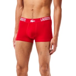Men's Boxers Lacoste Branded Jersey Trunk 3P - black/red/white