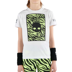 Boys' t-shirt Hydrogen Tennis Court Cotton T-Shirt - white/yellow fluo