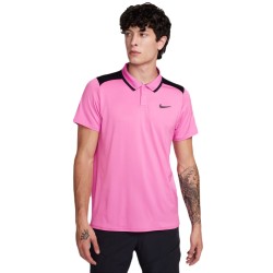 Men's Polo T-shirt Nike Court Dri-Fit Advantage Polo - playful pink/black/black