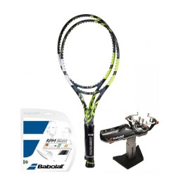 Tennis racket Babolat Pure Aero 98 2 Pack - grey/yellow/white + string + stringing