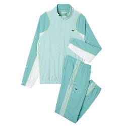 Men's Tracksuit Lacoste Tennis High Neck Jogger Set - light green/green/white/yellow