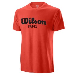 Men's T-shirt Wilson Padel Script Cotton T-Shirt II - fiesta