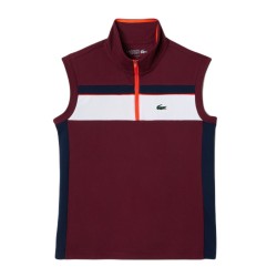 Women's polo T-shirt Lacoste Ripstop Piqu_ Tennis Polo - bordeaux/white/orange