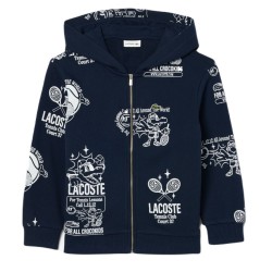 Boys' jumper Lacoste Graphic Print Jogger Hoodie - navy blue/white