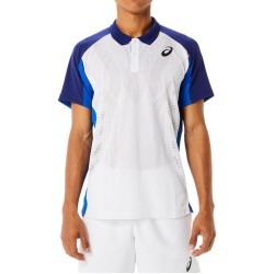 Men's Polo T-shirt Asics Match Actibreeze Polo Short M - brilliant white/dive blue
