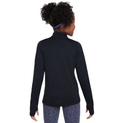 Girls' T-shirt Nike Dri-Fit Long Sleeve 1/2 Zip Top - black/white
