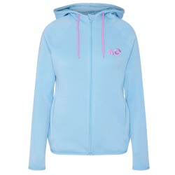 Women's jumper Australian Open Zip Hoodie AO Logo - light blue