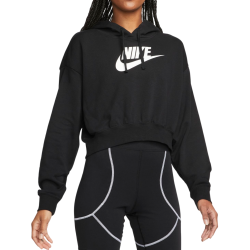 Women's jumper Nike Sportswear Club Fleece Oversized Crop Hoodie - black/white