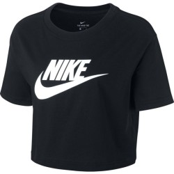 Women's T-shirt Nike Sportswear Essential Crop Icon W - black/white
