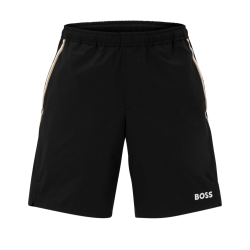 Men's shorts BOSS x Matteo Berrettini Signature Stripes And Logo Shorts - black