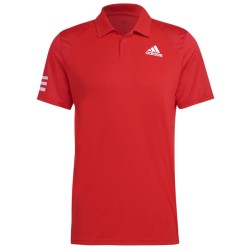 Men's Polo T-shirt Adidas Club 3STR Polo - red/white