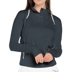 Women's long sleeve T-shirt Lucky in Love Tech Performance Architect 1/4 Zip Long Sleeve - ink