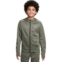 Boys' jumper Nike Therma-FIT Full-Zip Hoodie - cargo khaki/white