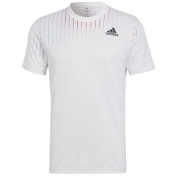 Men's T-shirt Adidas Melbourne Tee M - white/black/legacy burgundy