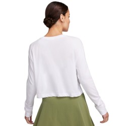 Women's long sleeve T-shirt Nike Dri-Fit Slam Long Sleeve T-Shirt - white/deep jungle