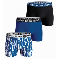 Men's Boxers Bj_rn Borg Cotton Stretch Boxer 3P - black/blue/print