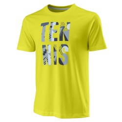 Men's T-shirt Wilson Stacked Tennis Tech Tee M - sulphur spring