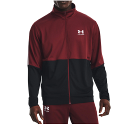 Men's Jumper Under Armour Men's UA Pique Track Jacket - chestnut red/black