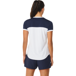 Women's T-shirt Asics Court Short Sleeve Top - brilliant white/midnight