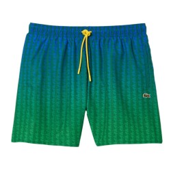 Men's shorts Lacoste Ombr_ Effect Monogram Swim Trunks - blue/green