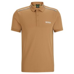 Men's Polo T-shirt BOSS x Matteo Berrettini Patteo MB Slim Fit Polo Shirt - medium beige