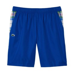 Men's shorts Lacoste Tennis Checked Colourblock Shorts - blue/white