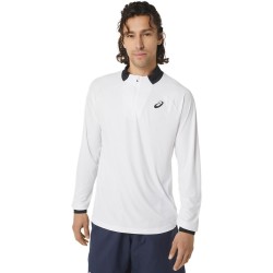 Men's long sleeve T-shirt Asics Men Court 1/2 Zip Long Sleeve Top - brilliant white