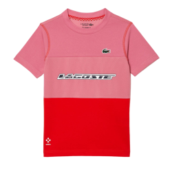 Boys' t-shirt Lacoste Tennis x Daniil Medvedev Jersey T-Shirt - pink/red/blue
