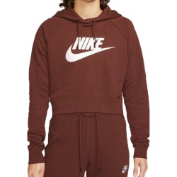 Women's jumper Nike Sportswear Essential Hoodie Fleece GX Crop W - bronze eclipse/white