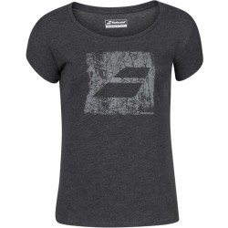 Women's T-shirt Babolat Exercise Big Flag Tee Women - black heather