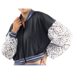 Women's jumper Lucky in Love On The Prowl Prowl Cropped Bomber Jacket Women - charcoal