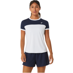 Women's T-shirt Asics Court Short Sleeve Top - brilliant white/midnight